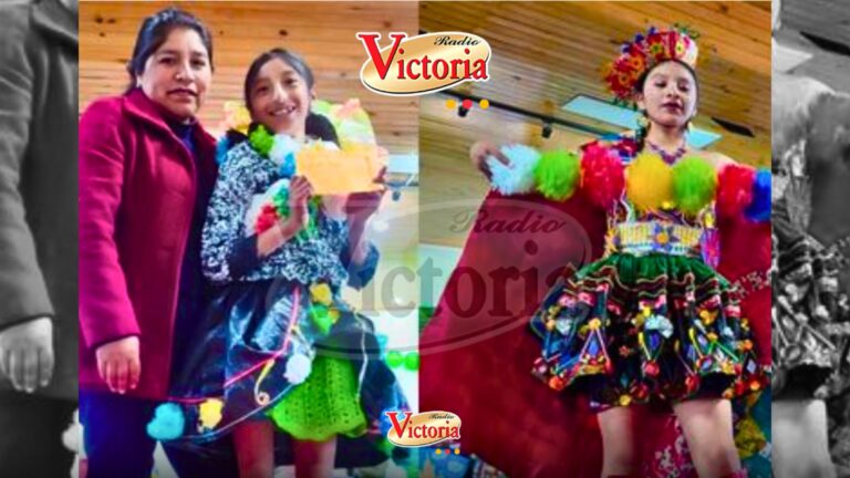 Estudiantes lucen trajes de material reciclajo en concurso de poemas en Macusani