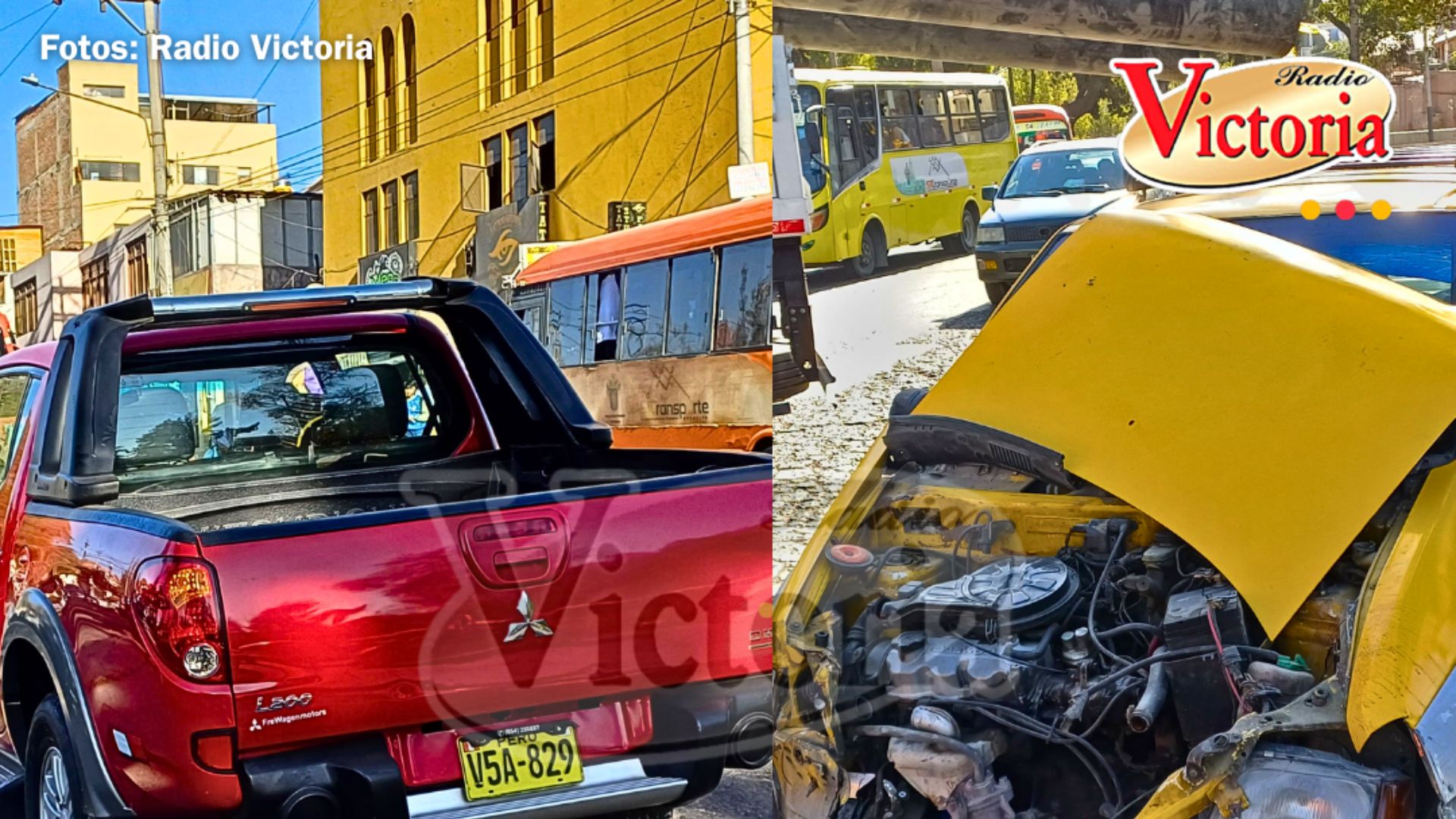 Camioneta choca auto tico en el puente Grau - Radio Victoria