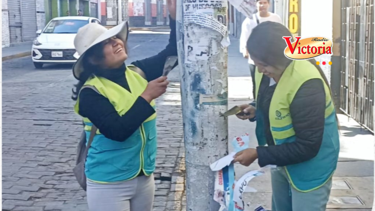 Más de 200 voluntarios realizan limpieza de postes ubicados en el cercado de Arequipa