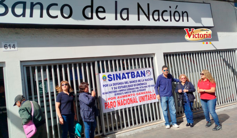 Trabajadores del Banco de la Nación acataron paro de 24 horas