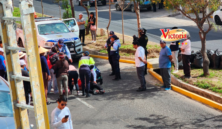 Accidente en Cayma deja a motociclista herido