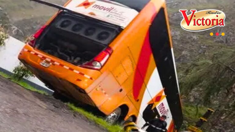 Junín: bus de Móvil con 50 pasajeros quea al borde del abismo