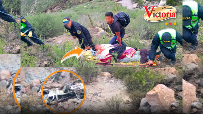 Tragedia: tres muertos deja despiste de camioneta a barranco de Yura